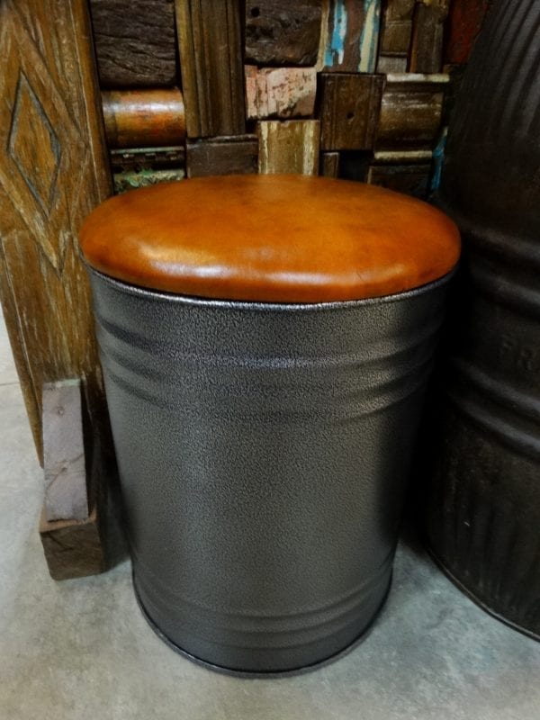 Stool Silver Metal Leather Top Stool Furniture Stores Denver