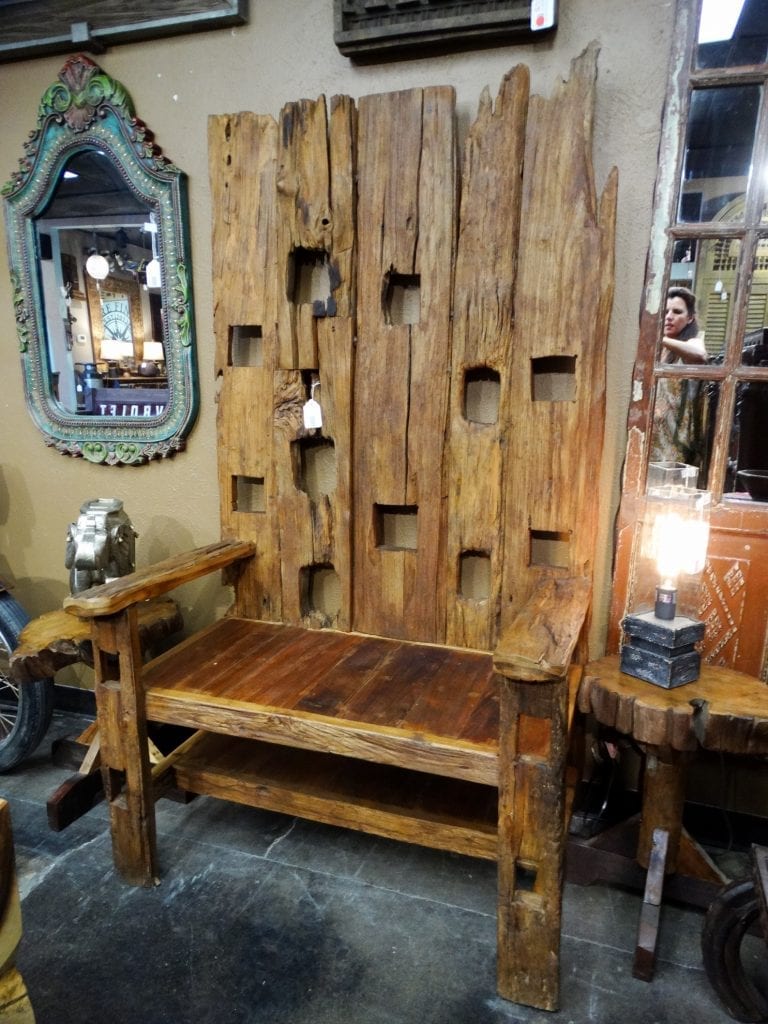 Bench Teak Hi-back Bench Furniture Stores Denver