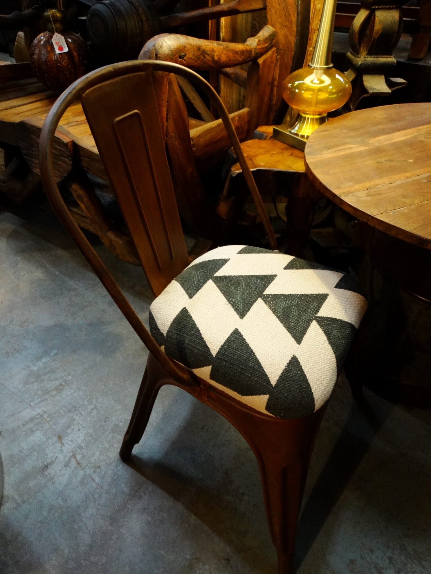Chair Upholstered Cushioned Small Tolix Side Chair - Rare Finds