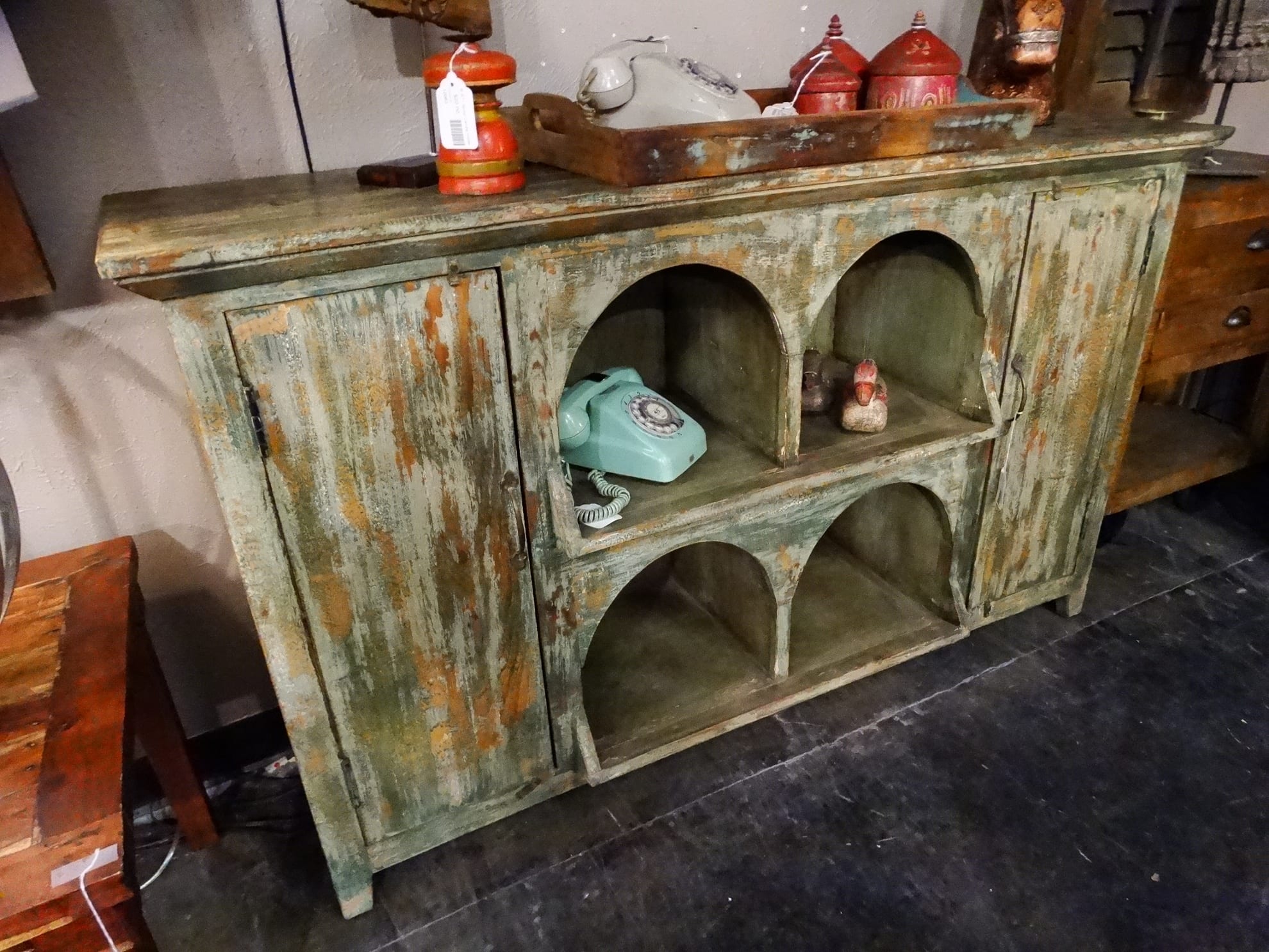 Cabinet Green Wood Cubby Cabinet