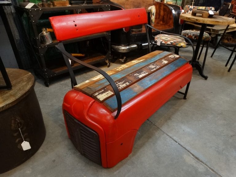 Bench Red Tractor Bench with Back - Rare Finds Warehouse Bench Red Tractor Bench with Back
