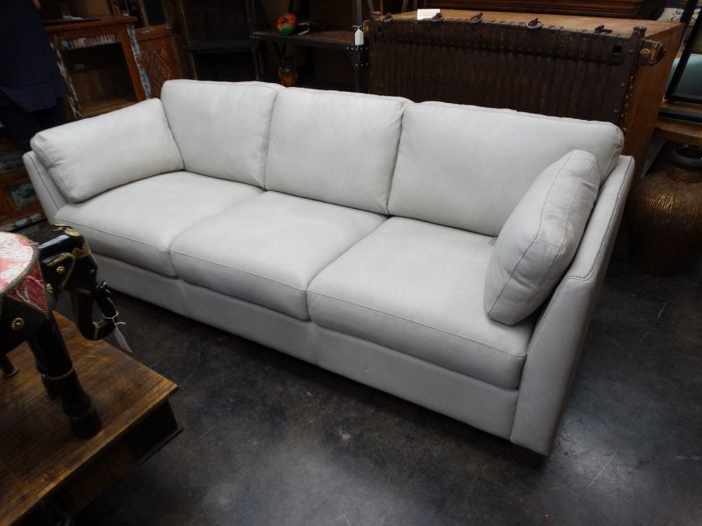 Sofa White Leather Matias Couch