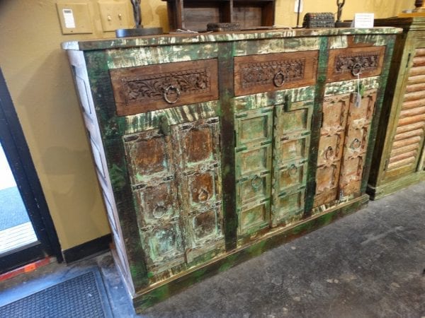 Sideboard Green and Brown Buffet Cabinet