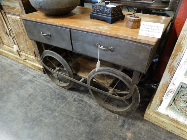 Trolley Industrial Big Wheel Dresser Table