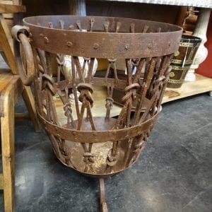 Basket Iron Container with Handles and Feet