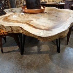 Live Edge Round Table with Metal Base