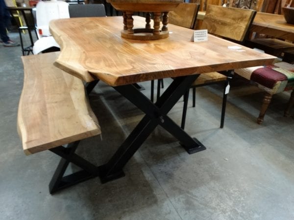 Dining Table Live Edge X Base Table