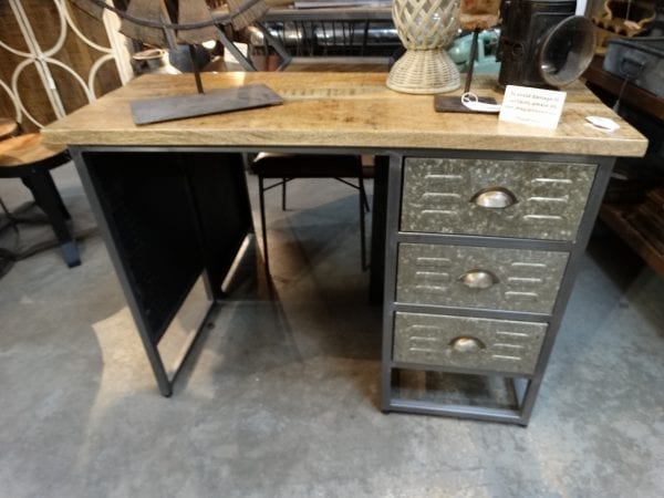 Desk Industrial Desk with Wood Top
