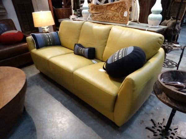 Sofa Valeria Yellow Leather Couch
