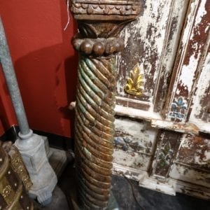 Candle Holder Carved Pillar Colorful Candlestand