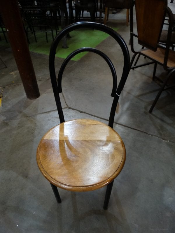 Chair Wood Seat Black Frame Dining Chair