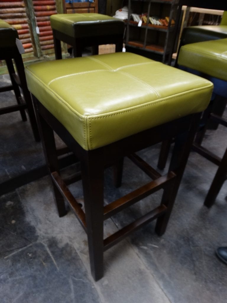 Upholstered Green Counter Stool