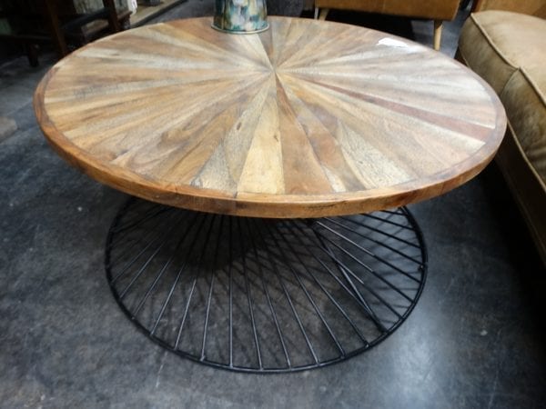 Coffee Table Round Spiral Wire Base Coffee Table