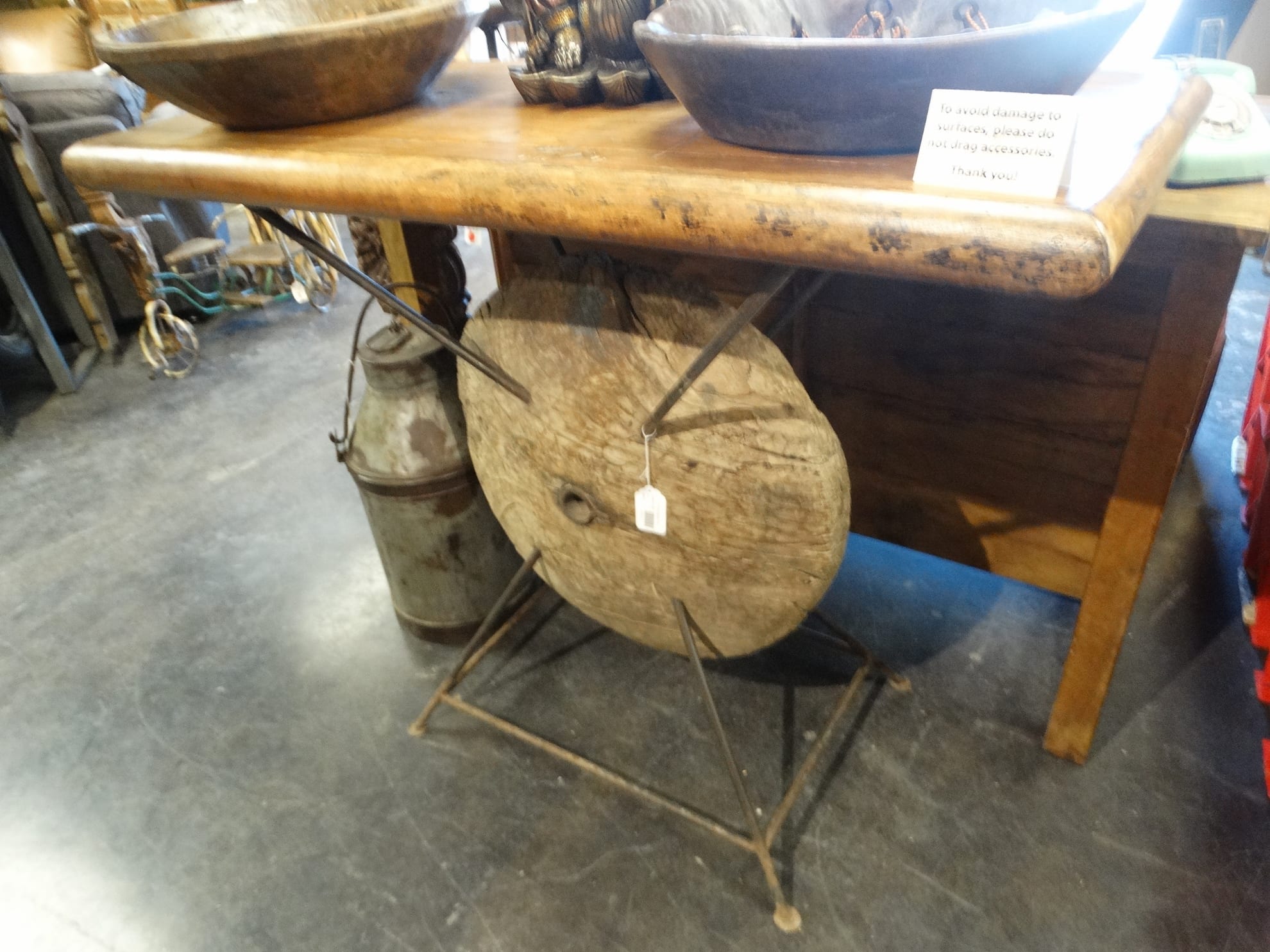 Console Reclaimed Wagon Wheel Console Table