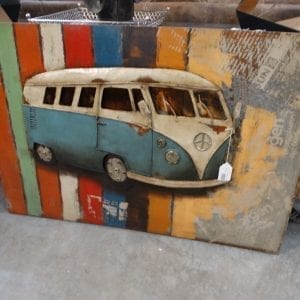 rustic wall art featuring VW Bus
