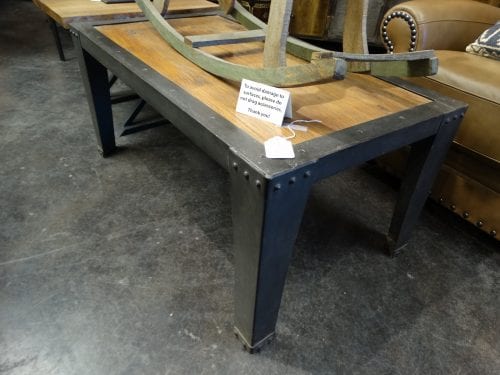 Coffee Table Industrial Frame with Wood Top Coffee Table