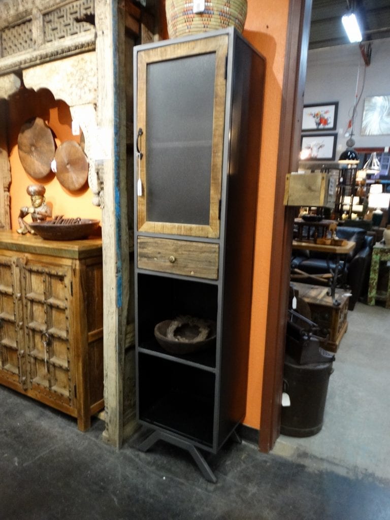 Shelf Chimney Shelf with Glass Cabinet