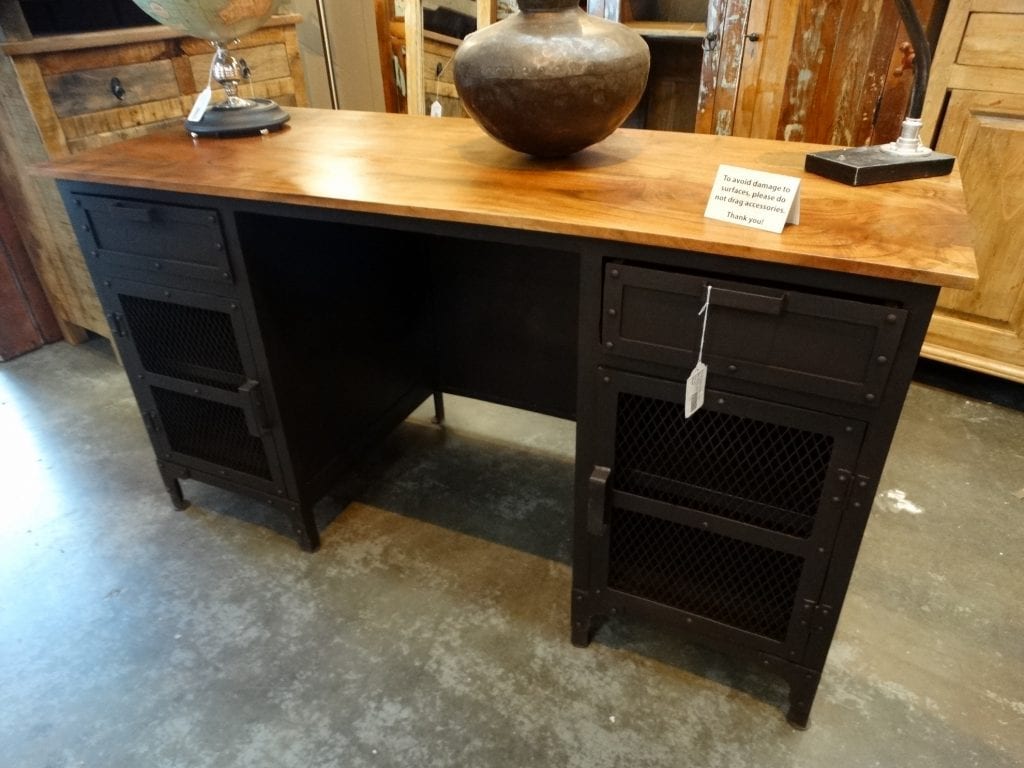 Desk Black Metal Mesh Doors Desk