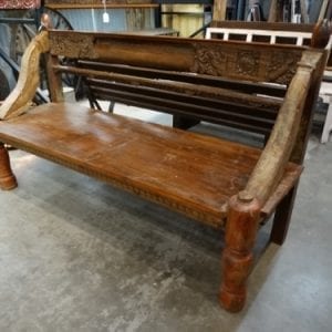 Bench Repurposed Architectural Salvage Bench with Arms