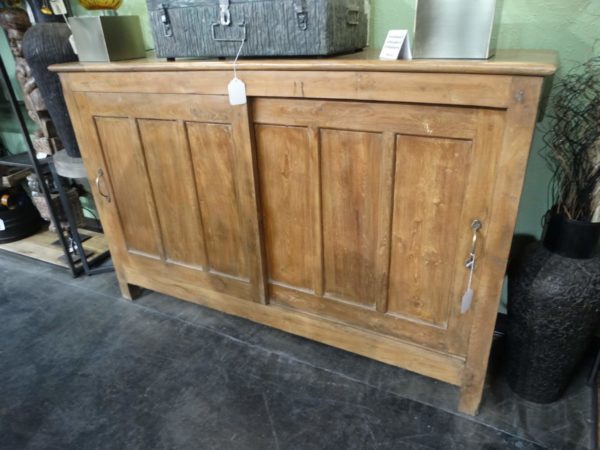 natural wood sideboard with two sliding doors cabinet