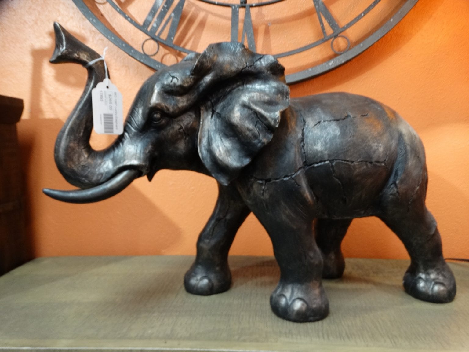 elephant gatling resin statue