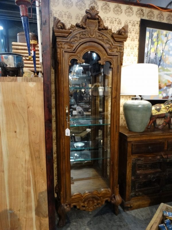 Carved Glass Curio Cabinet