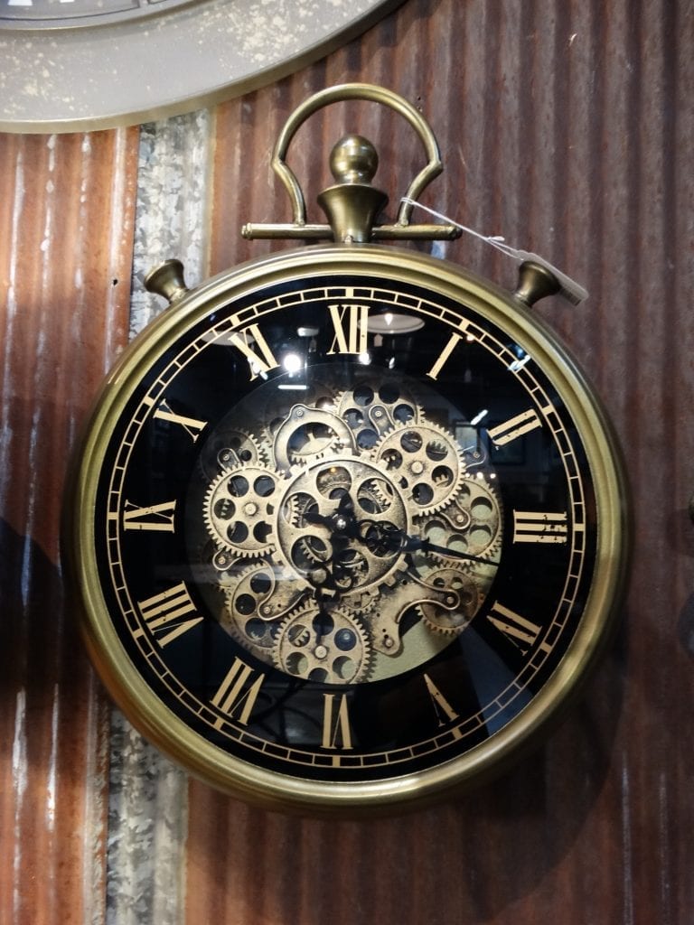 Clock Stopwatch Wall Clock with Moving Gears