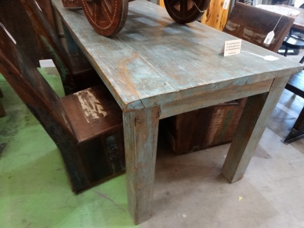 Table Vintage Reclaimed Blue Wood Dining Table