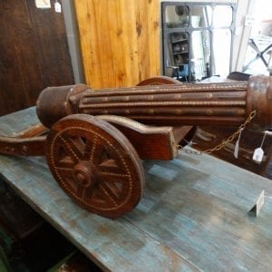 Cannon Vintage Wood Cannon with Metal Accents