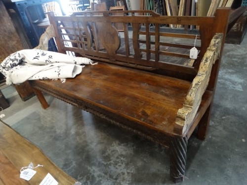 architectural salvage wood bench