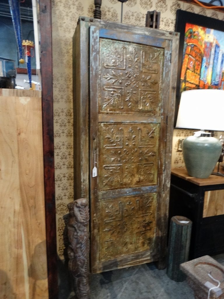 Cabinet Tall Embossed Metal Panels Cabinet