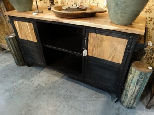 Cabinet Industrial TV Entertainment Console at Rare Finds Warehouse 