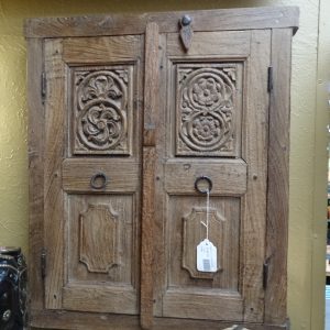 Vintage Carved Wooden Window Doors