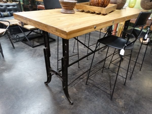 Dining Table Bar Height Industrial Base Table