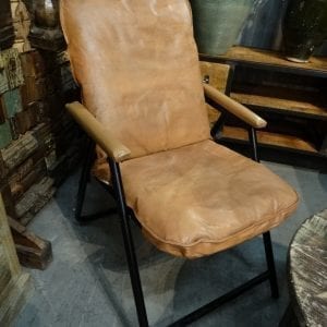 Leather Folding Arm Chair