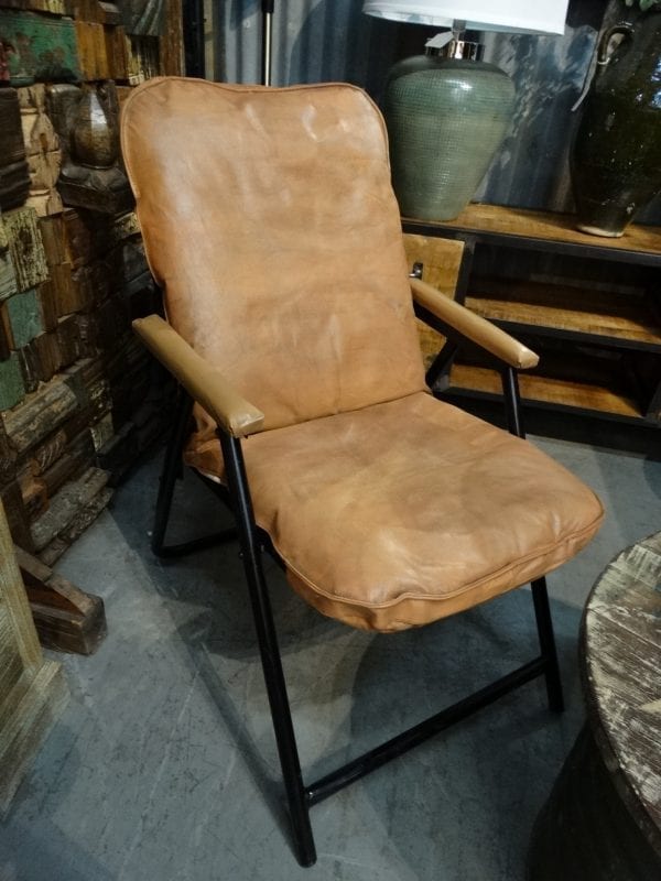 Leather Folding Arm Chair