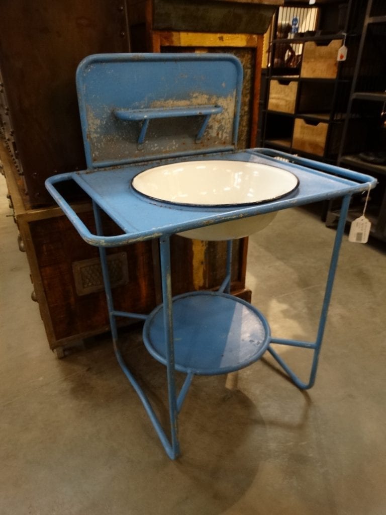 Blue Metal Tub Basin