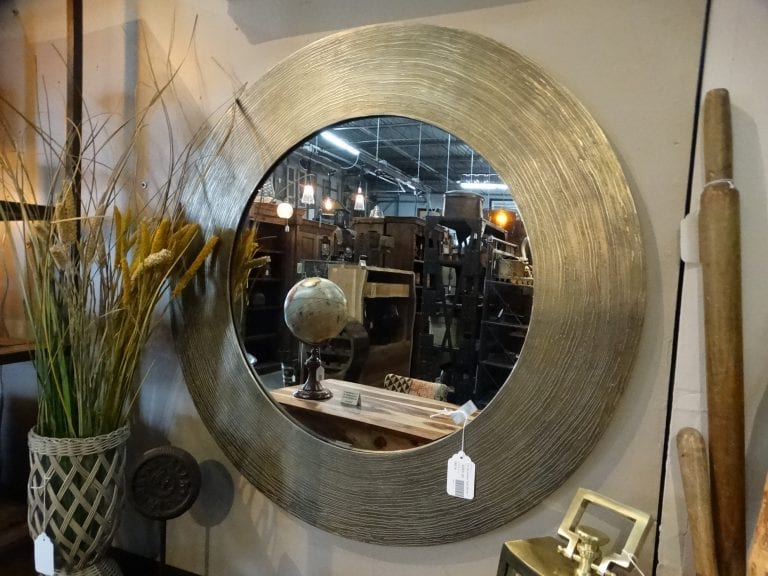 Mirror Brushed Golden Round Mirror - Rare Finds Warehouse Mirror Brushed Golden Round Mirror