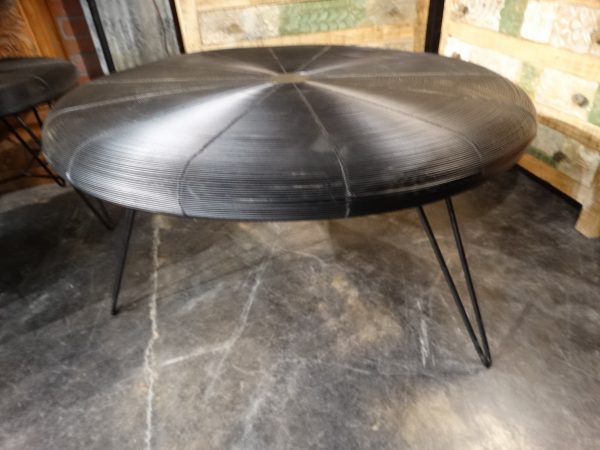 Coffee Table Round Black Wired Metal Coffee Table