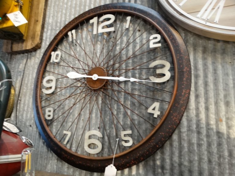 Clock Bike Wheel Wall Clock - Rare Finds Warehouse Clock Bike Wheel Wall Clock