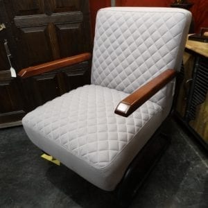 Arm Chair Diamond Quilted Canvas Arm Chair Light Gray