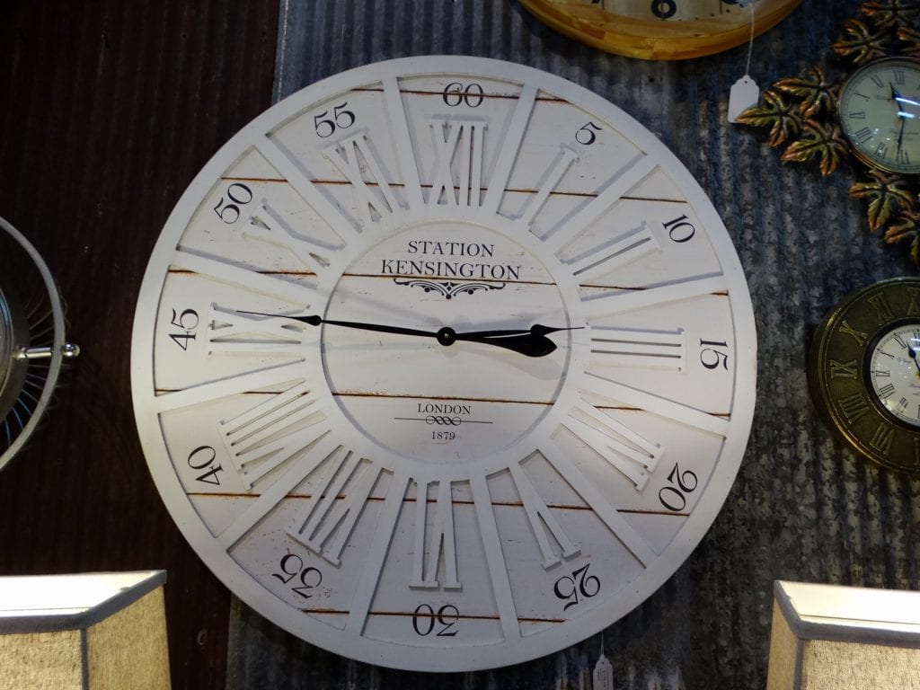 Clock White on White Round Wall Clock