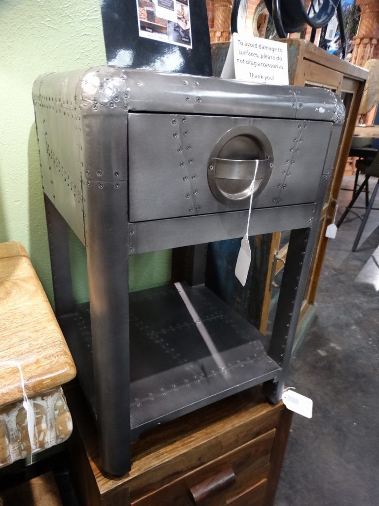 Nightstand Silver Aviator End Table