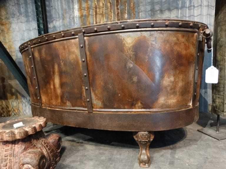 Tub Rustic Iron Tub Planter Pot - Rare Finds Warehouse Tub Rustic Iron Tub Planter Pot