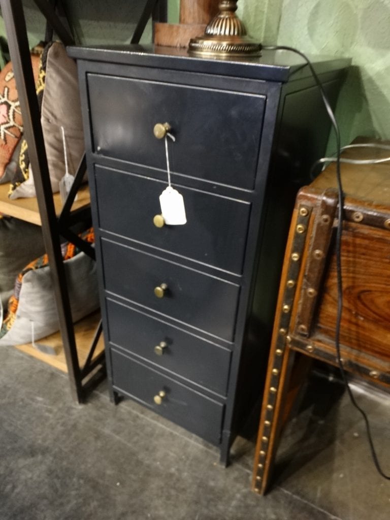 Black Metal Narrow Dresser