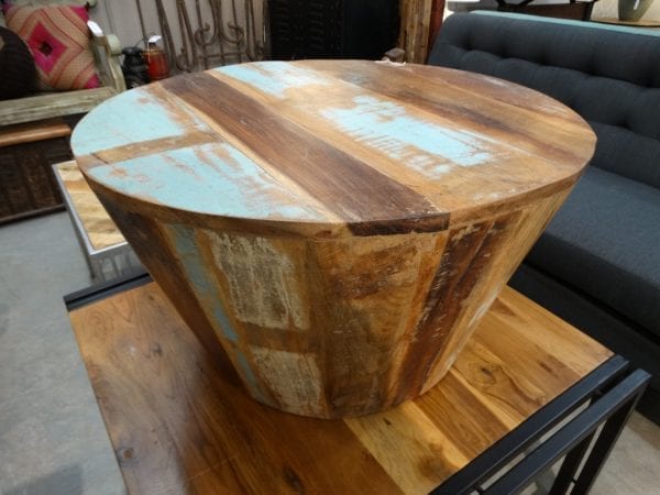 Coffee Table Reclaimed Wood Round Side Table