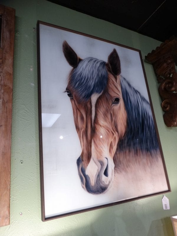 Horse Painting Behind Glass