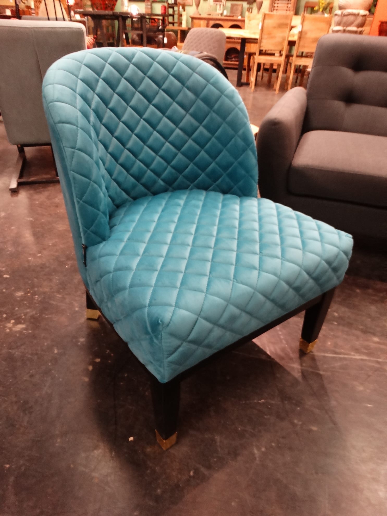 Chair Quilted Soft Light Blue Chair