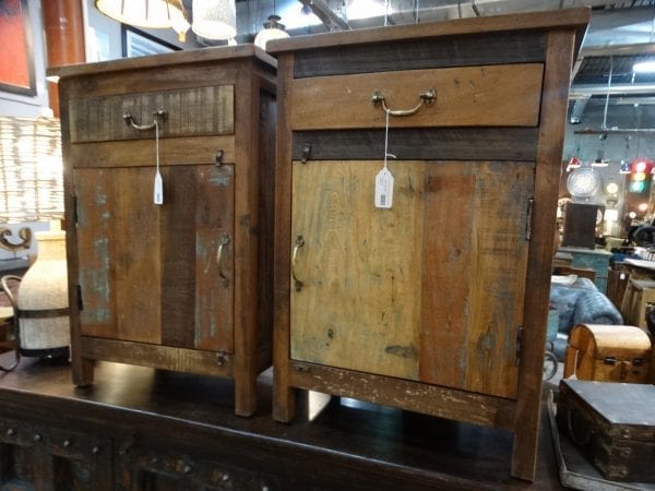 Reclaimed Wood Rustic Nightstand with One Drawer