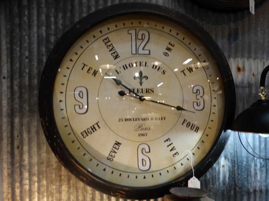 Clock Word Numbers Round Clock with Glass Frame - Rare Finds Warehouse